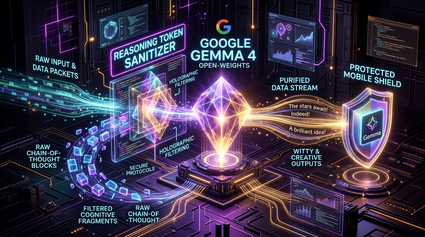 Google Gemma 4 AI Reasoning and Sanitizer Pipeline Infographic